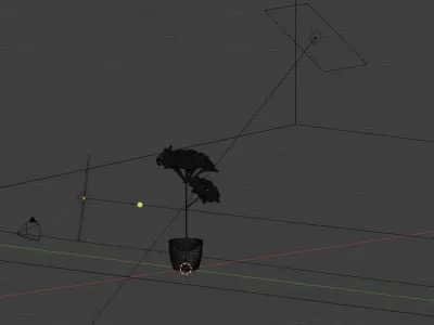 Low-poly flower 3D model in pot 3D print model