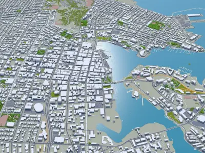 Victoria Canada 30km Low-poly 3D model
