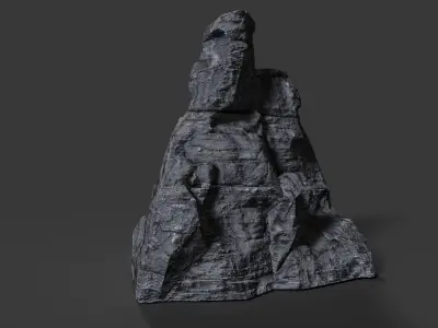 Cliff rock formation Low-poly 3D model