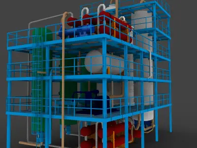 refinery unit hydrocracker 3D model