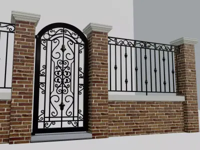 Wrought Iron Fence 3D model