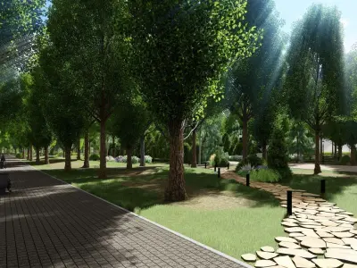3D model of the city park 3D model