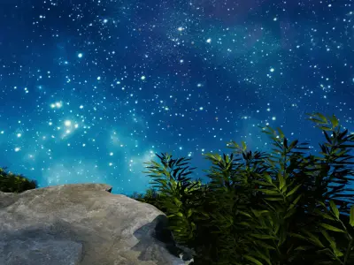 Mountain Top Stargazing Environment in Starry Night  3D model