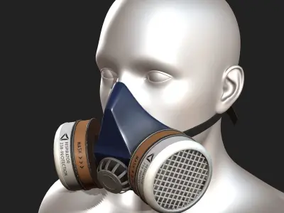 Gas mask respirator scifi military futuristic technology  Low-poly 3D model