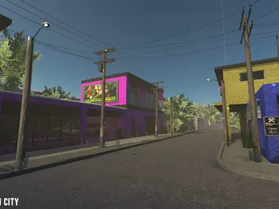 Mexican City - modular street  Low-poly 3D model