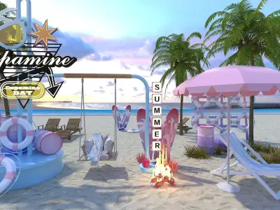 Beach leisure 3D model buy