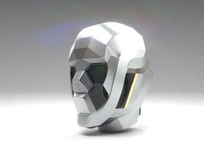 Robotic head Game Ready Low-poly 3D model
