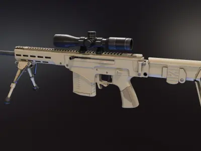 Chukavin SVch Sniper Rifle Low-poly 3D model
