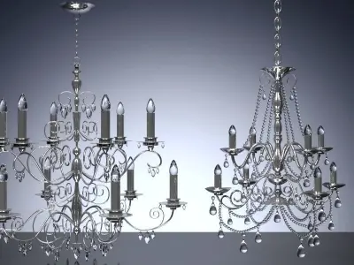 Crystal Chandelier set 3D model