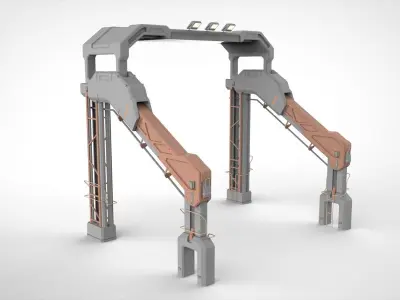 sci-fi Architecture kitbash 1 3D model