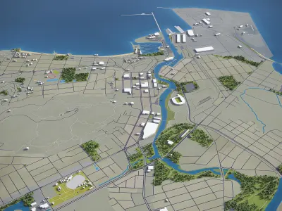 Townsville Low-poly 3D model