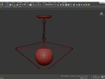 The Lighting Book ORSINI antique gold geometric pendant Low-poly 3D model