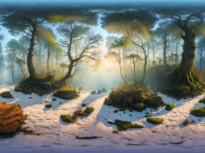 HDRI Next Level Forrest Panoramas Low-poly 3D model