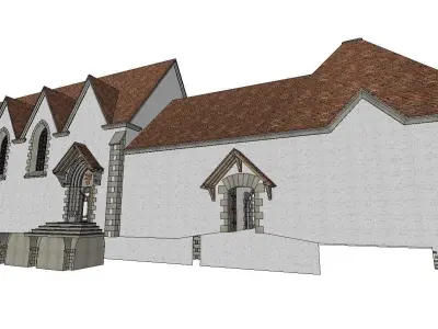 Architecture-Religion-God-Culture-Temple-0247 church with sta... 3D model