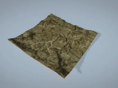 Rocky Desert Low-poly 3D model