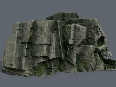 Skull Rock Low-poly 3D model 15