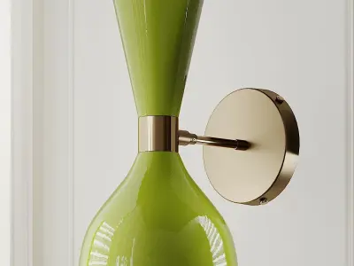 Italian Modern Brass Enamel Ludo Wall Sconce 3D model