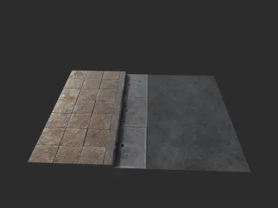 Road 3D model with PBR texture Low-poly 3D model