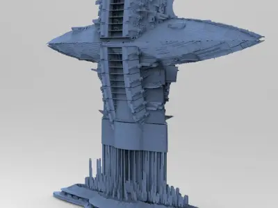 Art Deco Sci-Fi Tower 2  3D model