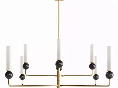 Paula brass pendant light fixture 3D model