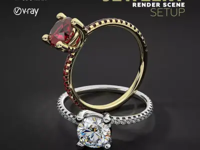 3ds Max with V-Ray Scene Settings for Jewelry 3D Rendering 3D model