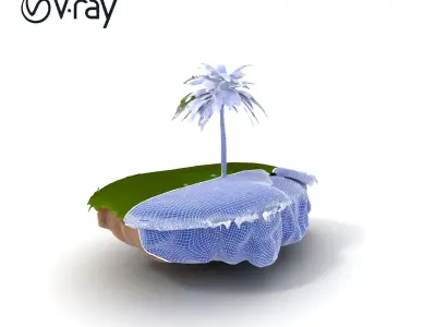 Tropical Island Oasis D Model Pack Low-poly 3D model