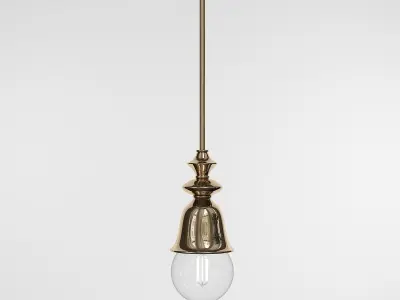 MARLENE brass pendant light with glass globe 3D model