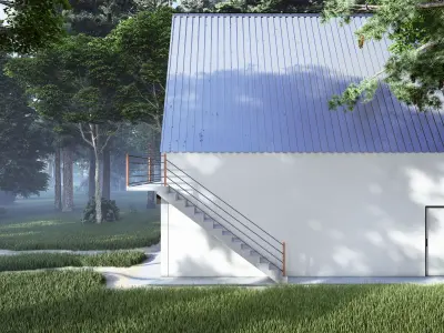 A-Frame House Garage 3D Model Architectural Visualization  3D model