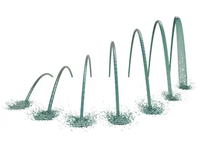 7 Arched Fountains V2 3D model