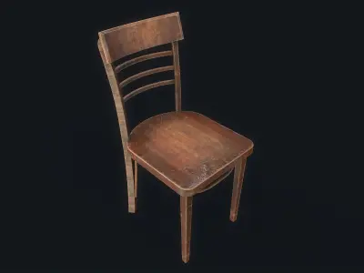 Antique Chair Low-poly 3D model