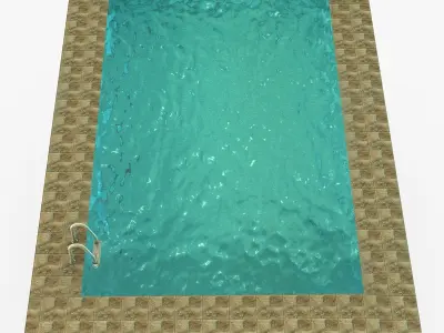 Low poly swimming pool Low-poly 3D model