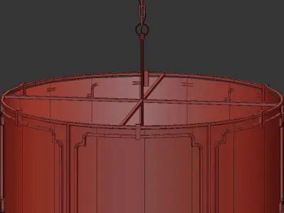 4 Light drum pendant 3D model