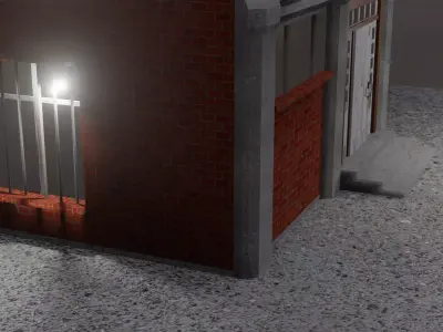 Small single floor city building Low-poly 3D model