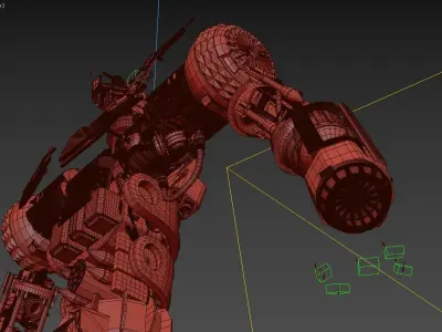 Mazinger - head body pilder - rigged and mapped 3D model
