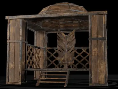 AAA Wooden Enterable Medieval Primal Hut Collection 04 R  3D Model Pack