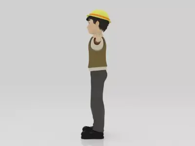 Character Street Bone Rigged  Low-poly 3D model