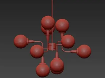 Robertson modern chandelier with brass and balls 3D model