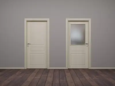  Modern Interior Wood Door - Real Wood UVW Maps -  MUTE 3-3C 3D model