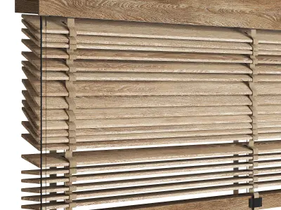 Wooden Blinds Set Low-poly 3D model