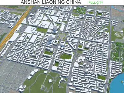 Anshan Liaoning China 30km Low-poly 3D model