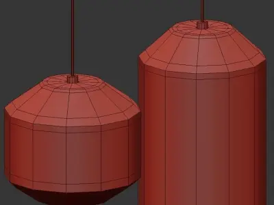 Chamber three glass pendant lights 3D model