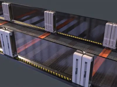 Modular Walking Platform  -Game Ready- PBR Low-poly 3D model