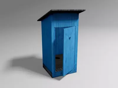 Blue WC Low-poly 3D model