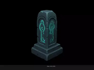 Low Poly Stylized Glowing Rune Obeliks Low-poly 3D model
