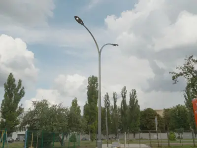 Sci-Fi Street Light 14 version 10 6m with pole 4 Low-poly 3D model