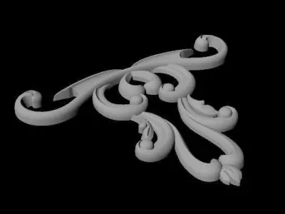 dekor ornate letter t 3D model purchase
