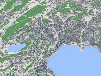 Lugano City Switzerland 3D model