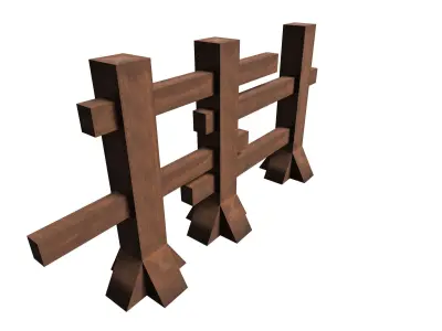 20 low poly fence set Low-poly 3D model