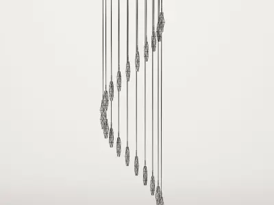 Chandelier SEARCHLIGHT Sculptured Ice 888-20 3D model