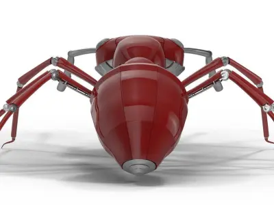Red Mechanical Ant 3D model